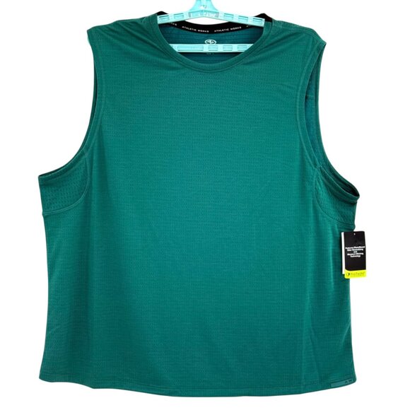 Athletic Works Men's Sleeveless Green Muscle T-shirt Moisture Wicking Sz 3XL NWT - Picture 1 of 9